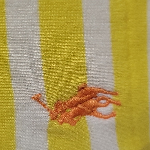 Ralph Lauren Yellow & White Striped Tee Logo NWOT Short Sleeve Size Large - Picture 3 of 8